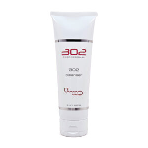 White 302 Professional cleanser tube standing upright with silver bands and red logo, 8 oz / 240 ml