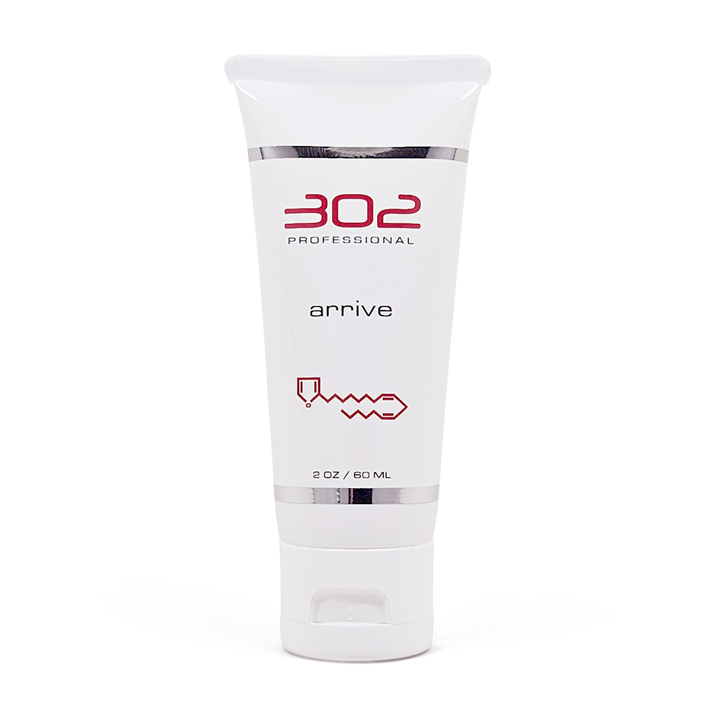 White squeeze tube of 302 Professional arrive cosmetic product, with red logo and silver accents, standing upright on a white background. (2 oz/60 ml)