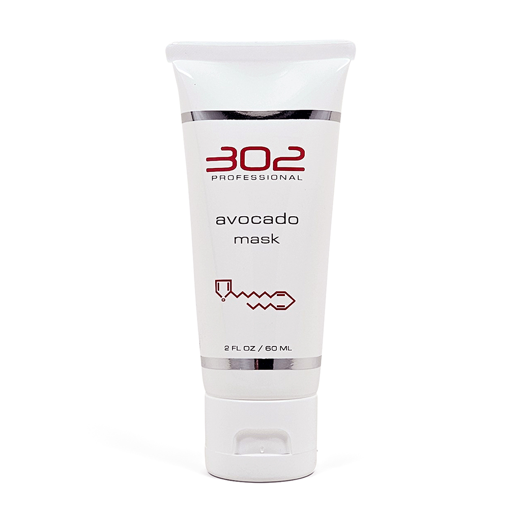 Tube of 302 Professional avocado mask, white with red logo and black text, 2 fl oz / 60 ml, front view