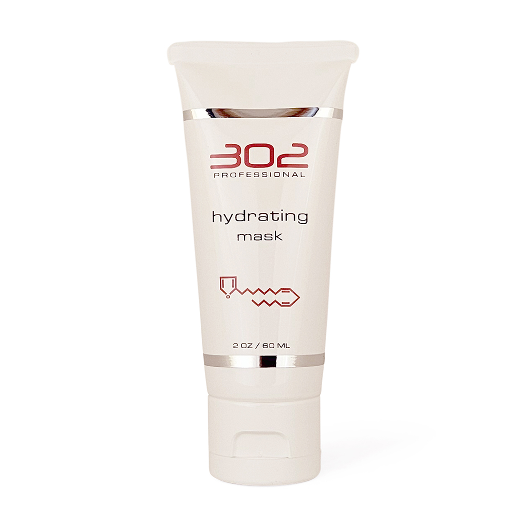 Tube of 302 Professional hydrating mask, white with red logo and silver accents, 2 oz / 60 ml